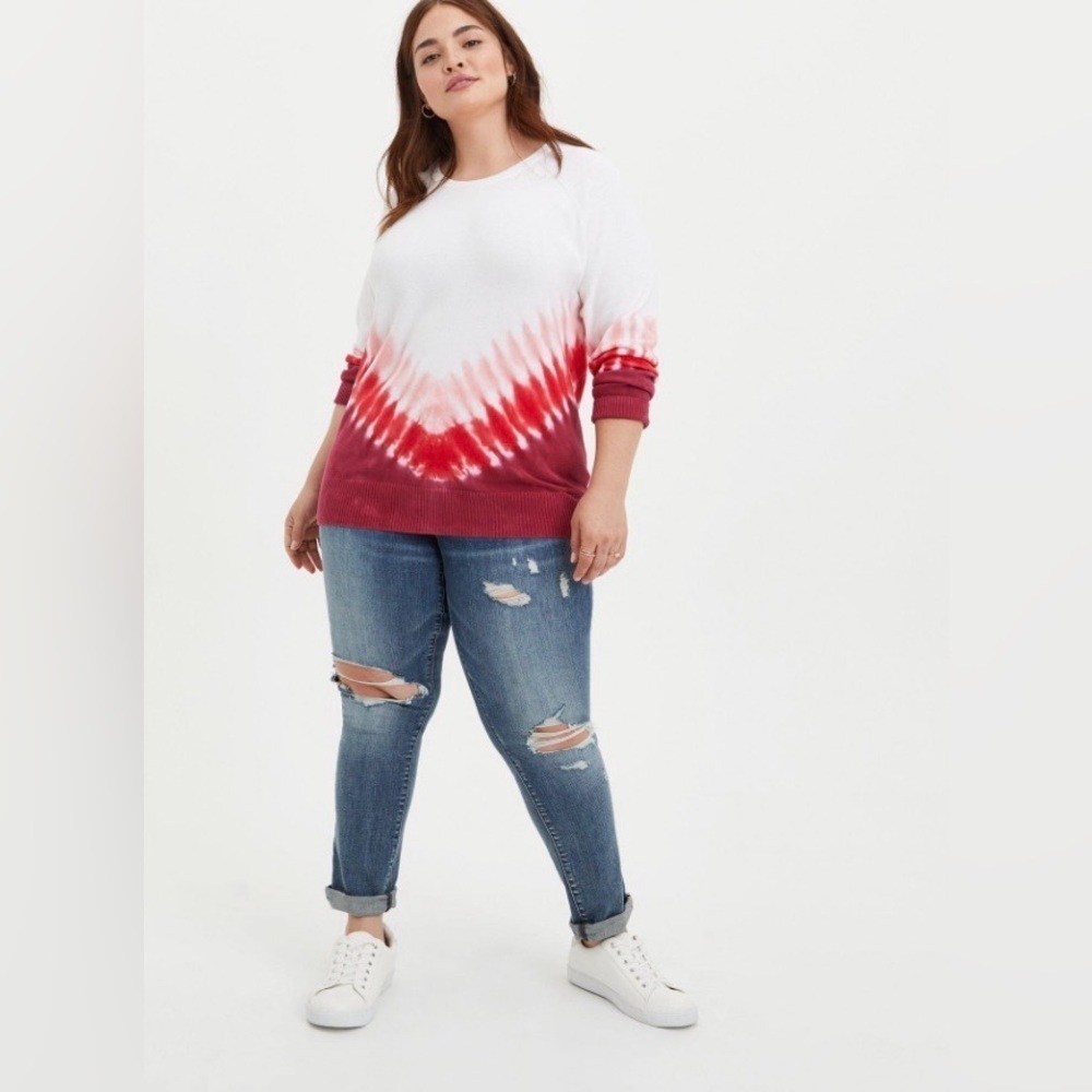 TORRID Slub Pullover Raglan Sweater in Tie Dye Size 2